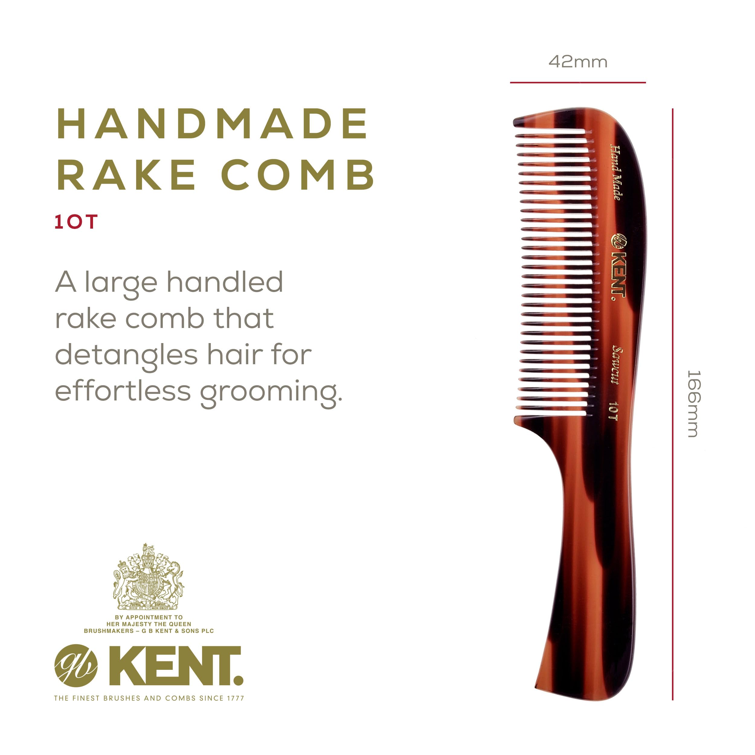 Kent detangler comb designed for curly hair to glide through wet tangles.