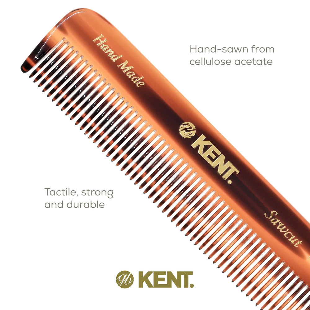 Kent FOT tortoise pocket-size design photographed for portable travel grooming.
