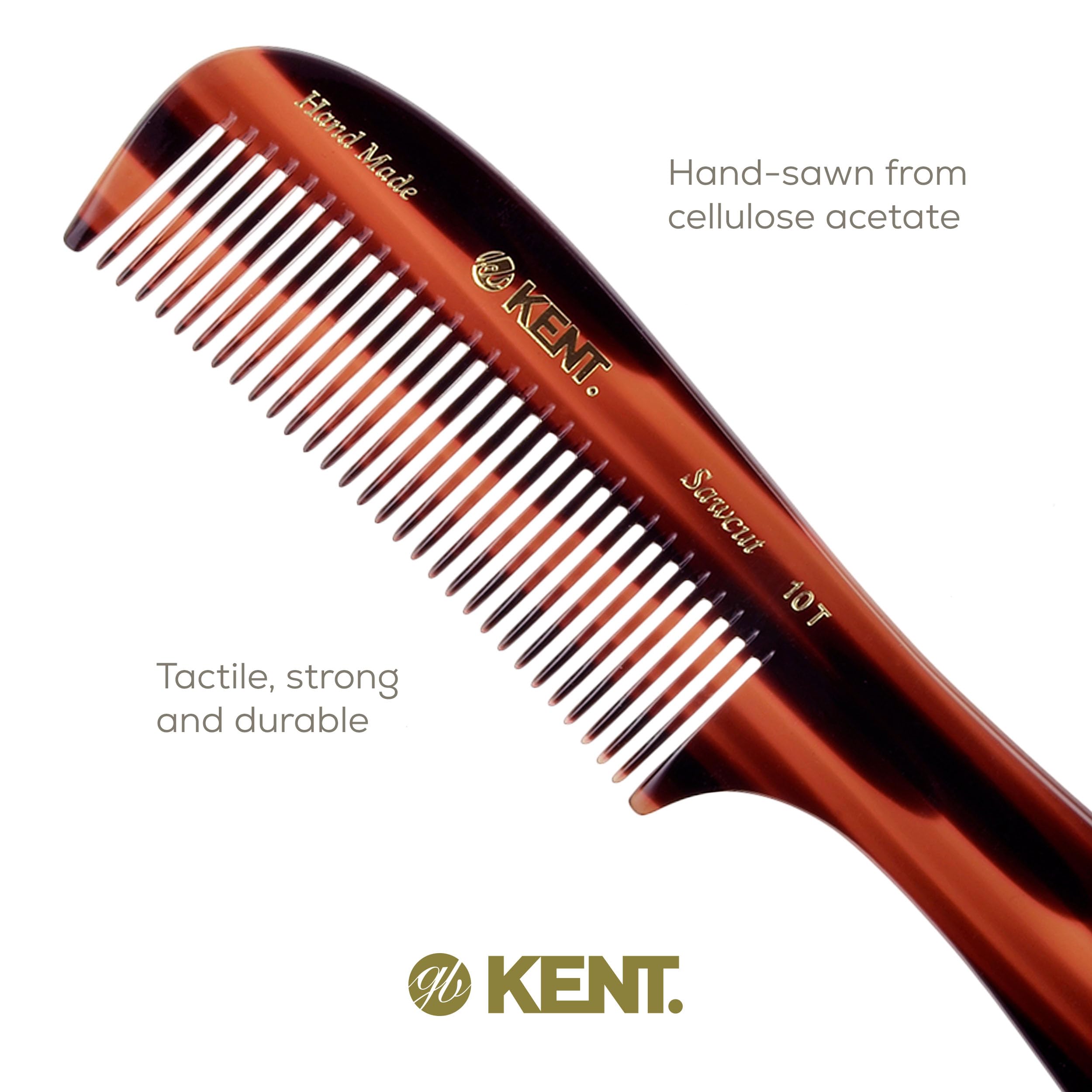 Kent large wide-tooth comb improves oil distribution from scalp to lengths.
