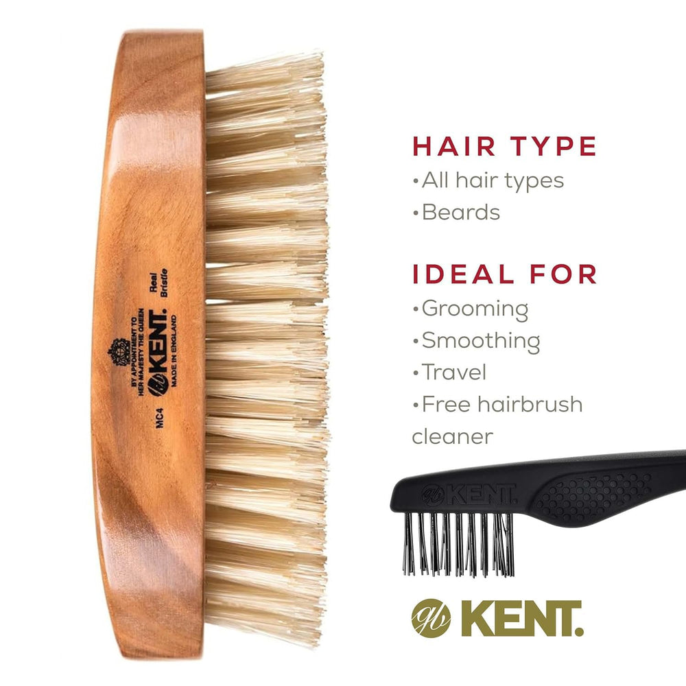 Kent MC4 firm-bristles delivering exfoliation on coarse hair without snagging