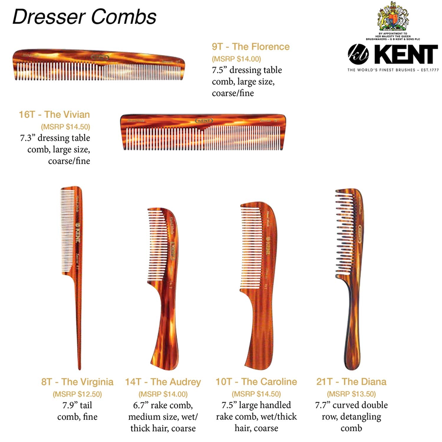 Kent Royal Warrant heritage reflects craftsmanship in every detangling session.