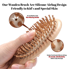KEPCSIN beech wood bristles reduce static and frizz during brushing.