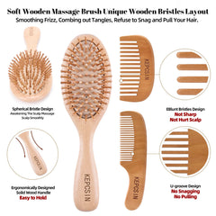 KEPCSIN pocket wood comb for on-the-go hair refresh in your bag.