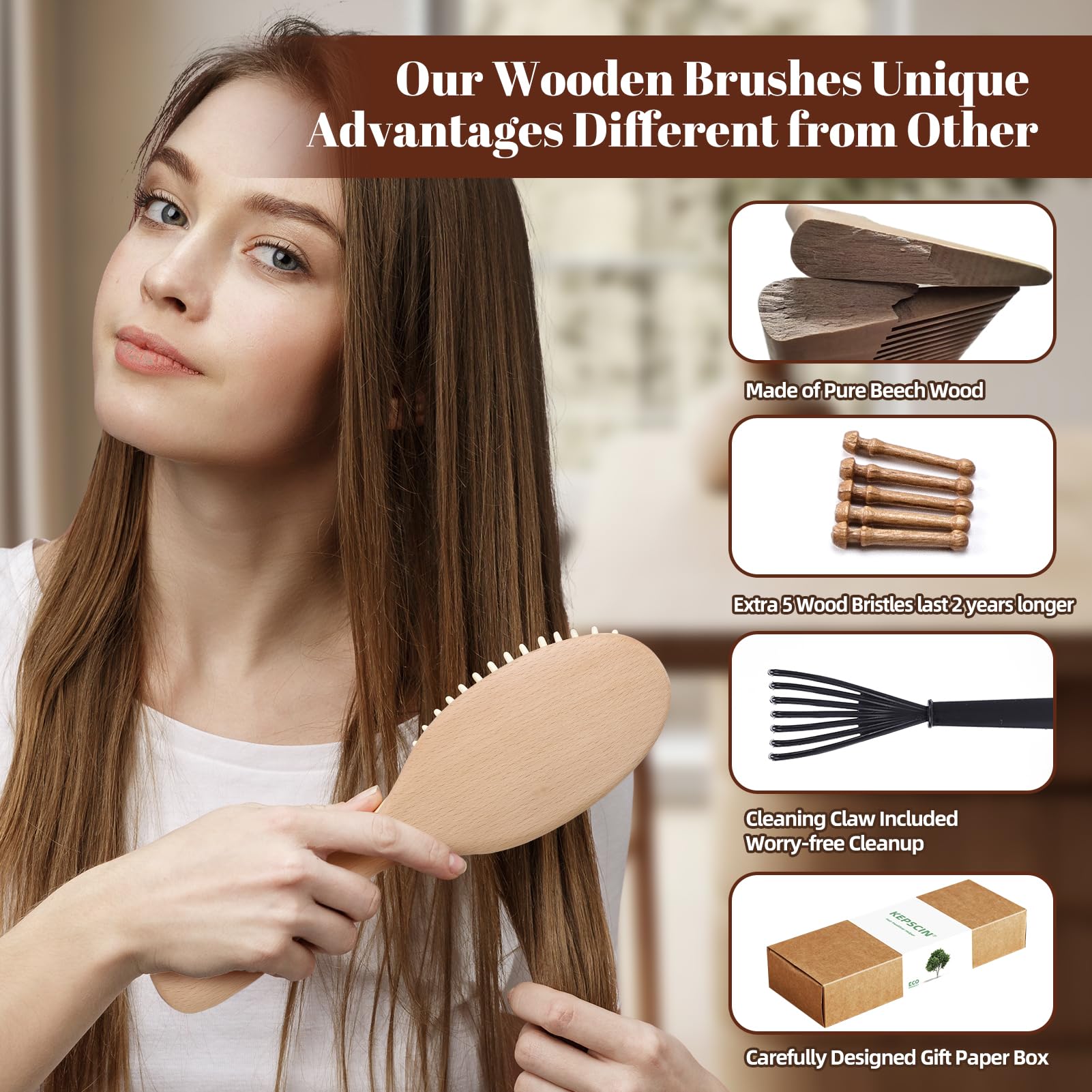 KEPCSIN silicone airbag brush with extra bristles for extended use.