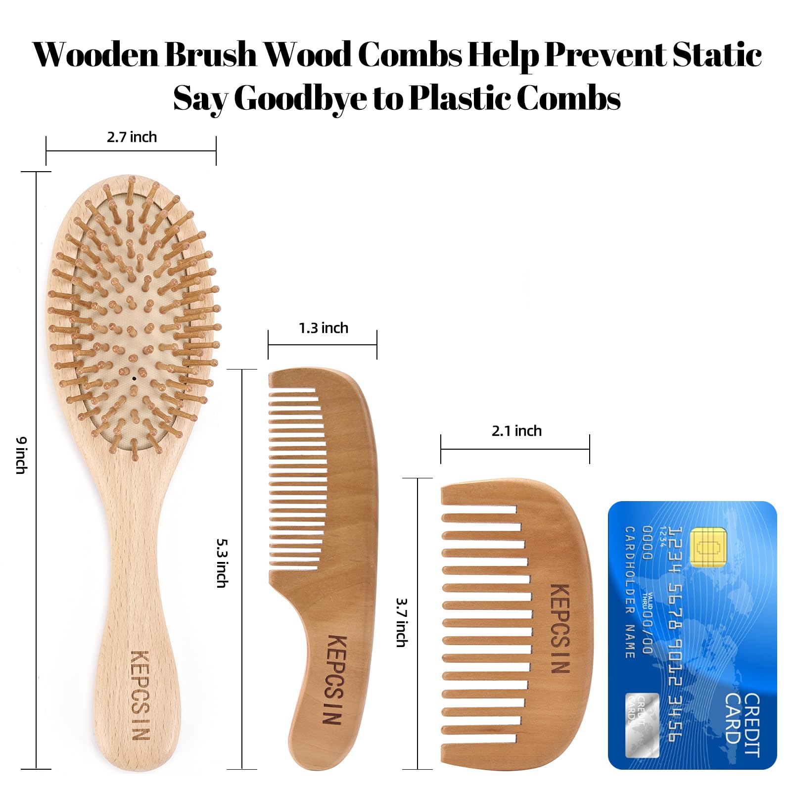 KEPCSIN travel-friendly wood brush set with ergonomic, polished handle.