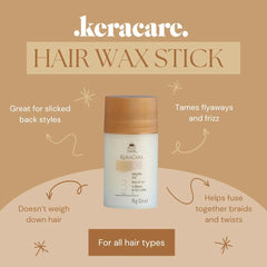 KeraCare in-use slicked-back style demonstrates neat edges and long-lasting control