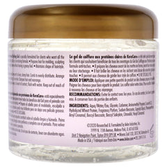 KeraCare Protein Styling Gel clear application scene shows shaping with satin finish.