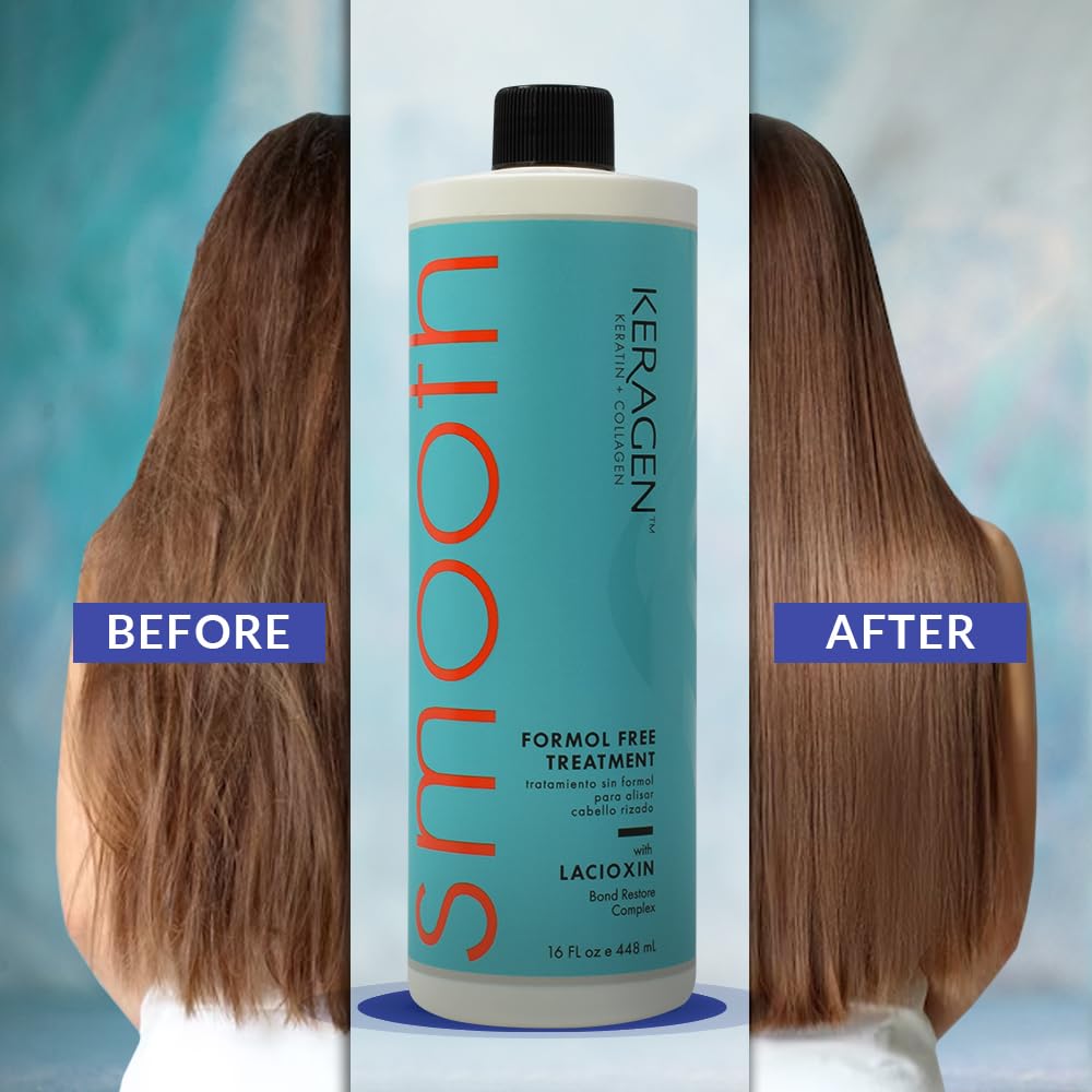 KERAGEN color-safe straightening solution preserves vibrant color.