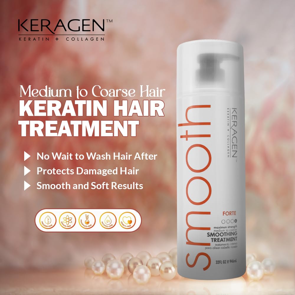 KERAGEN product on dry damaged hair yields a silky, smooth finish.