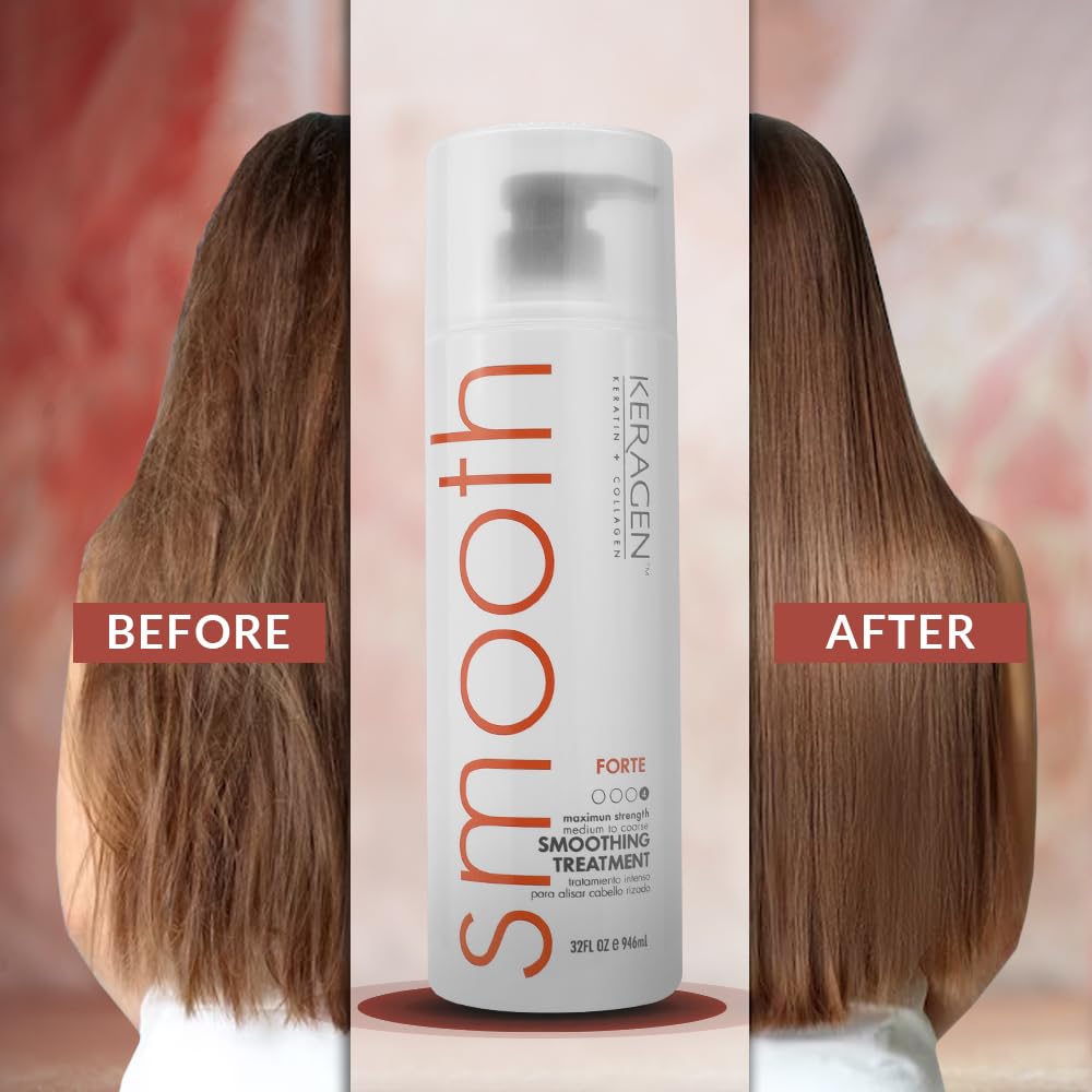 KERAGEN packaging notes compatibility with medium-to-coarse hair for versatile styling.