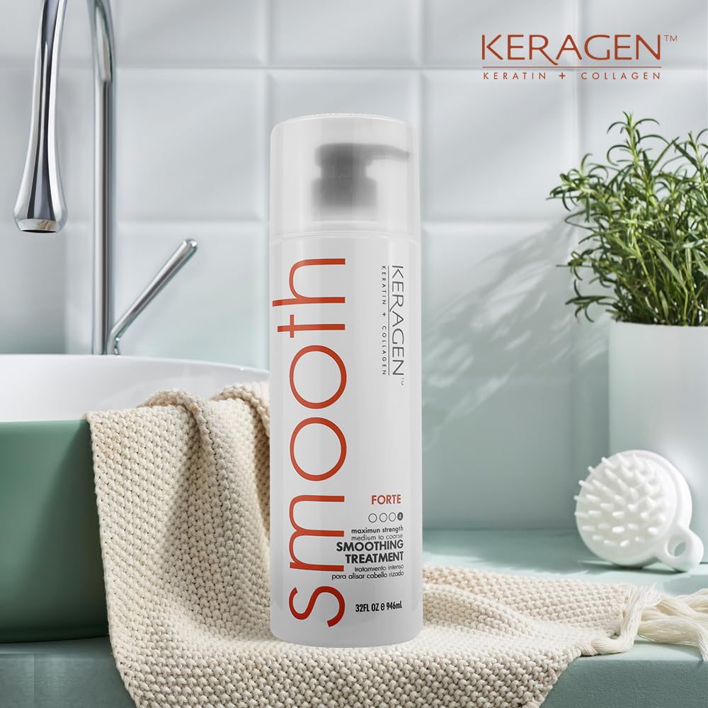 KERAGEN sulfate-free formula label emphasizes gentle cleansing and shine.