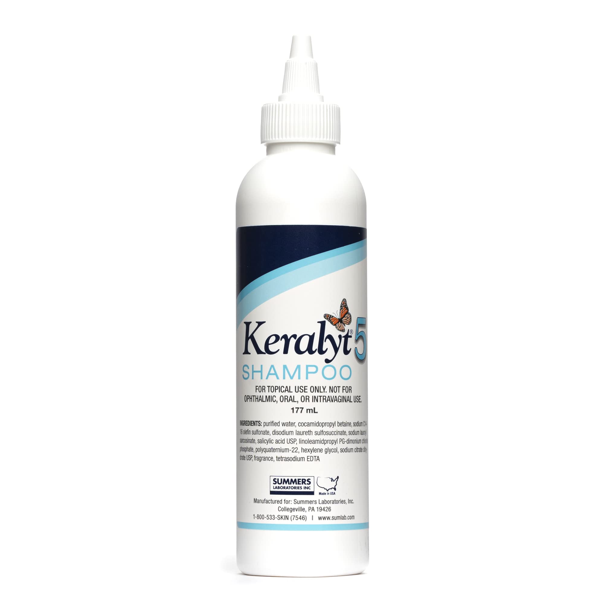 Keralyt 5 packaging detail emphasizing branding and scalp care