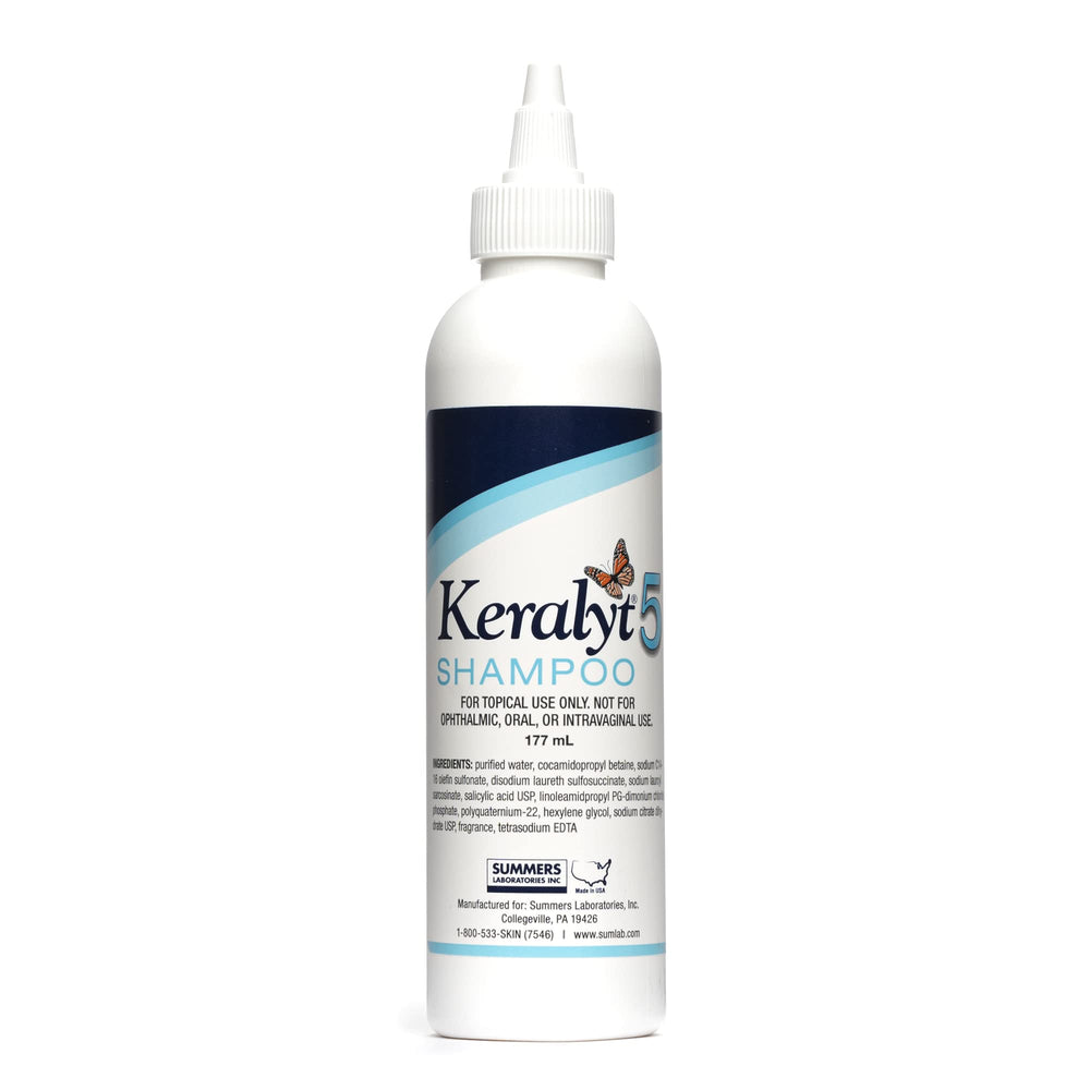 Keralyt 5 packaging detail emphasizing branding and scalp care