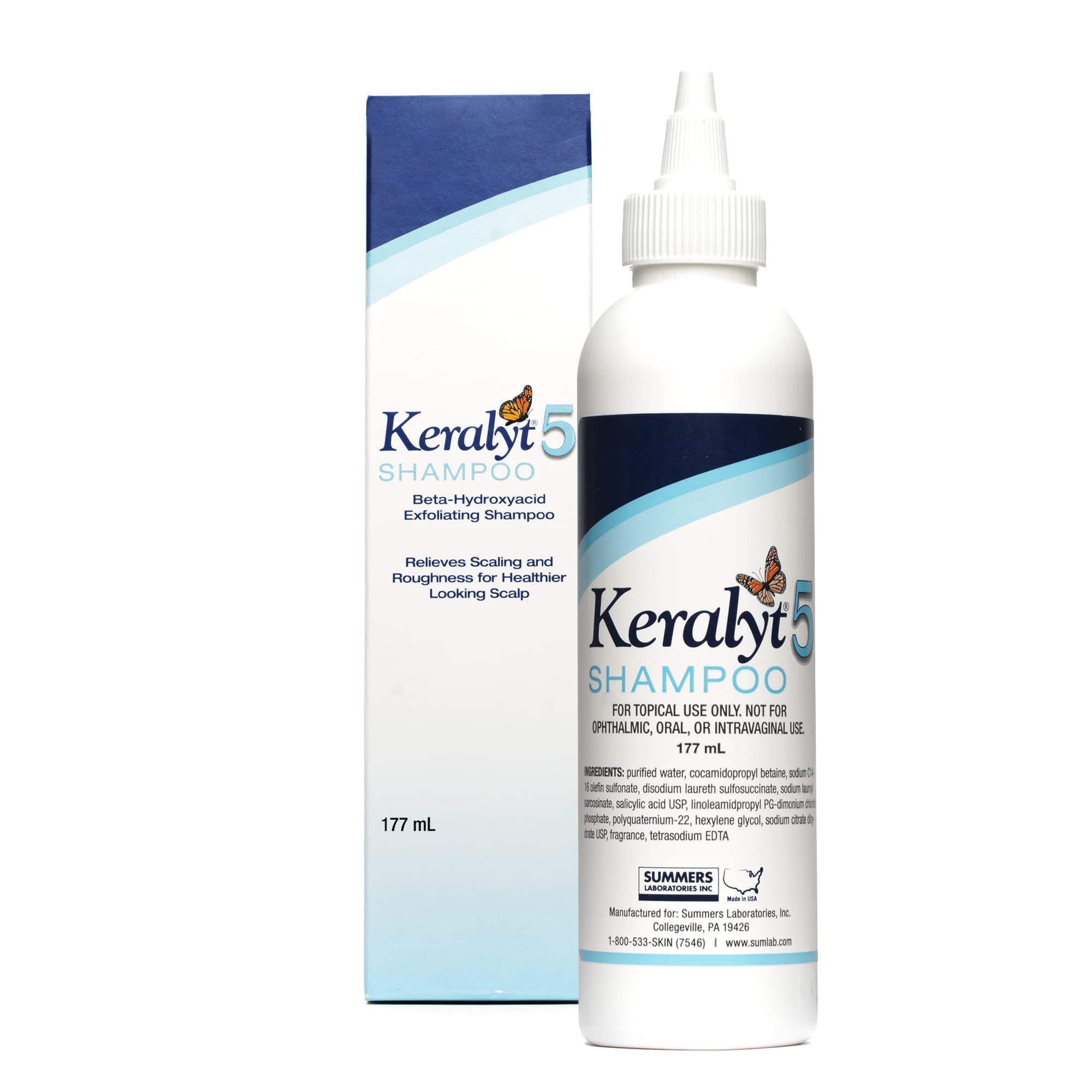 Keralyt 5 shampoo bottle for exfoliating scalp care