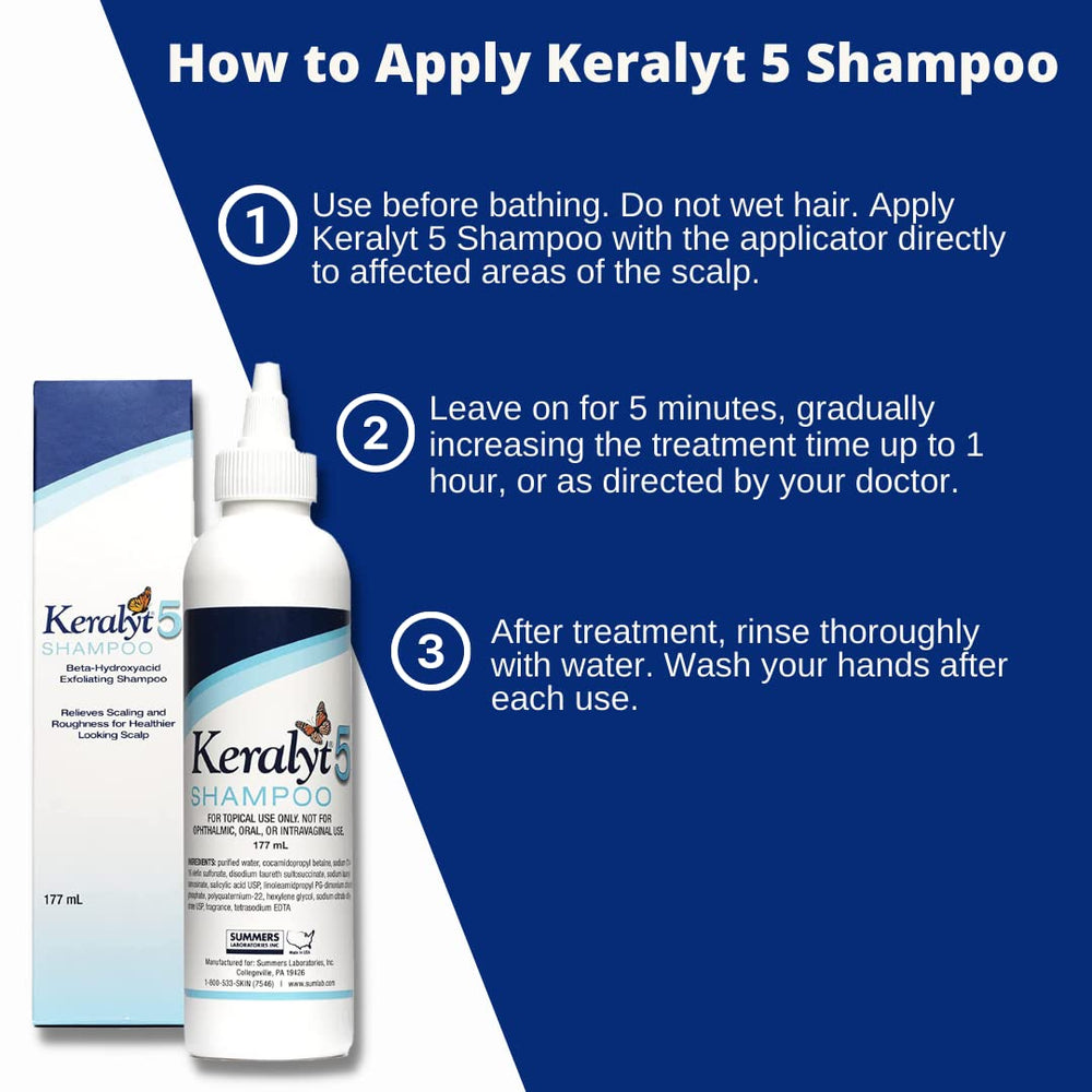 Keralyt 5 shampoo lather forms creamy foam for gentle exfoliation