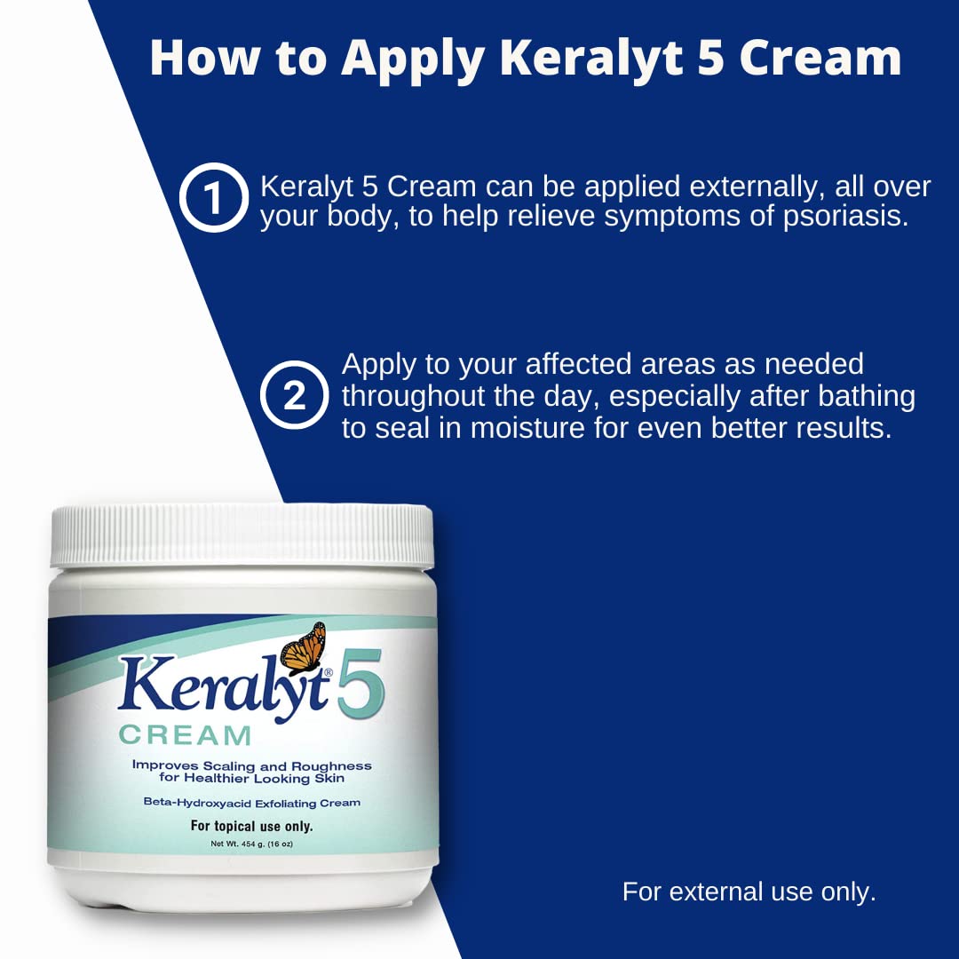 Keralyt psoriasis cream on elbow rough skin demonstrates targeted relief and hydration