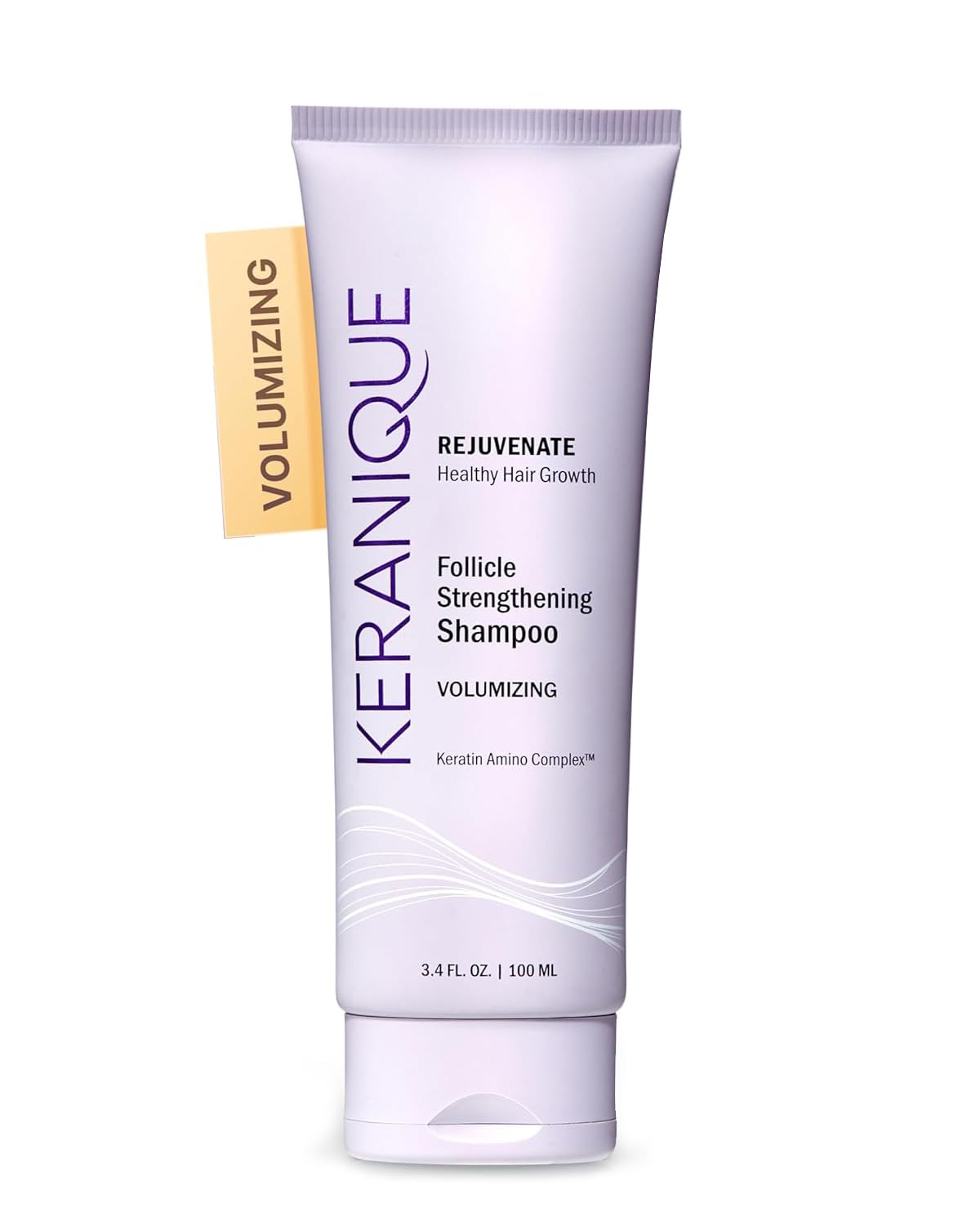 Keranique champú de volumen, frasco vertido, aporta volumen al cabello fino.