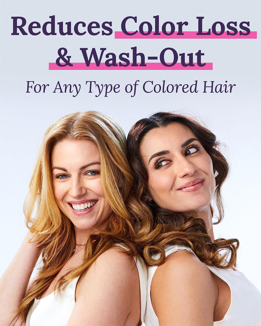 Keranique color-safe conditioner bottle closeup that helps detangle and hydrate.
