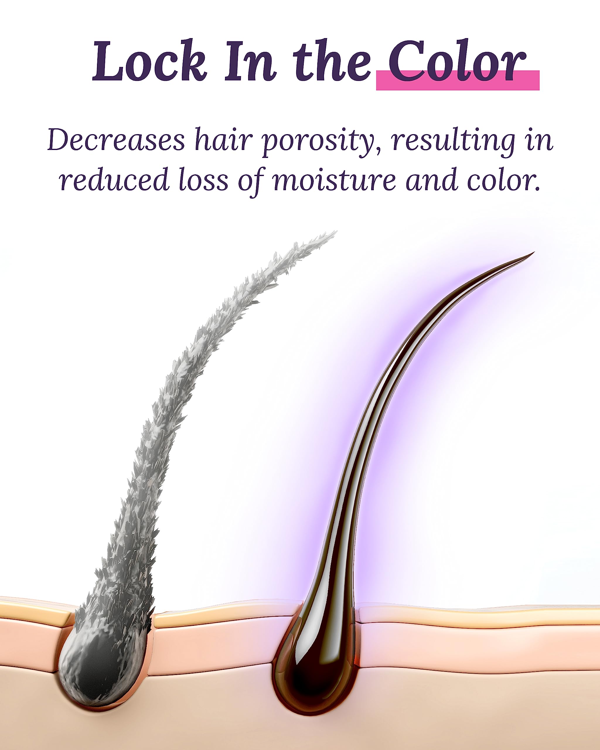 Keranique color-safe shampoo foam closeup with creamy lather and sulfate-free promise.