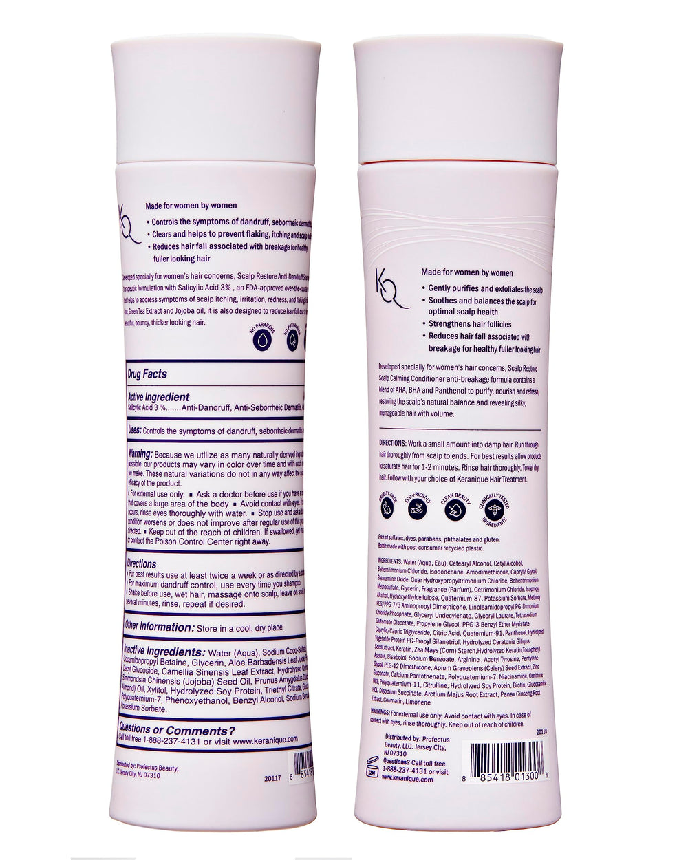 Keranique color-treated hair care setup showcasing gentle, color-safe routine.