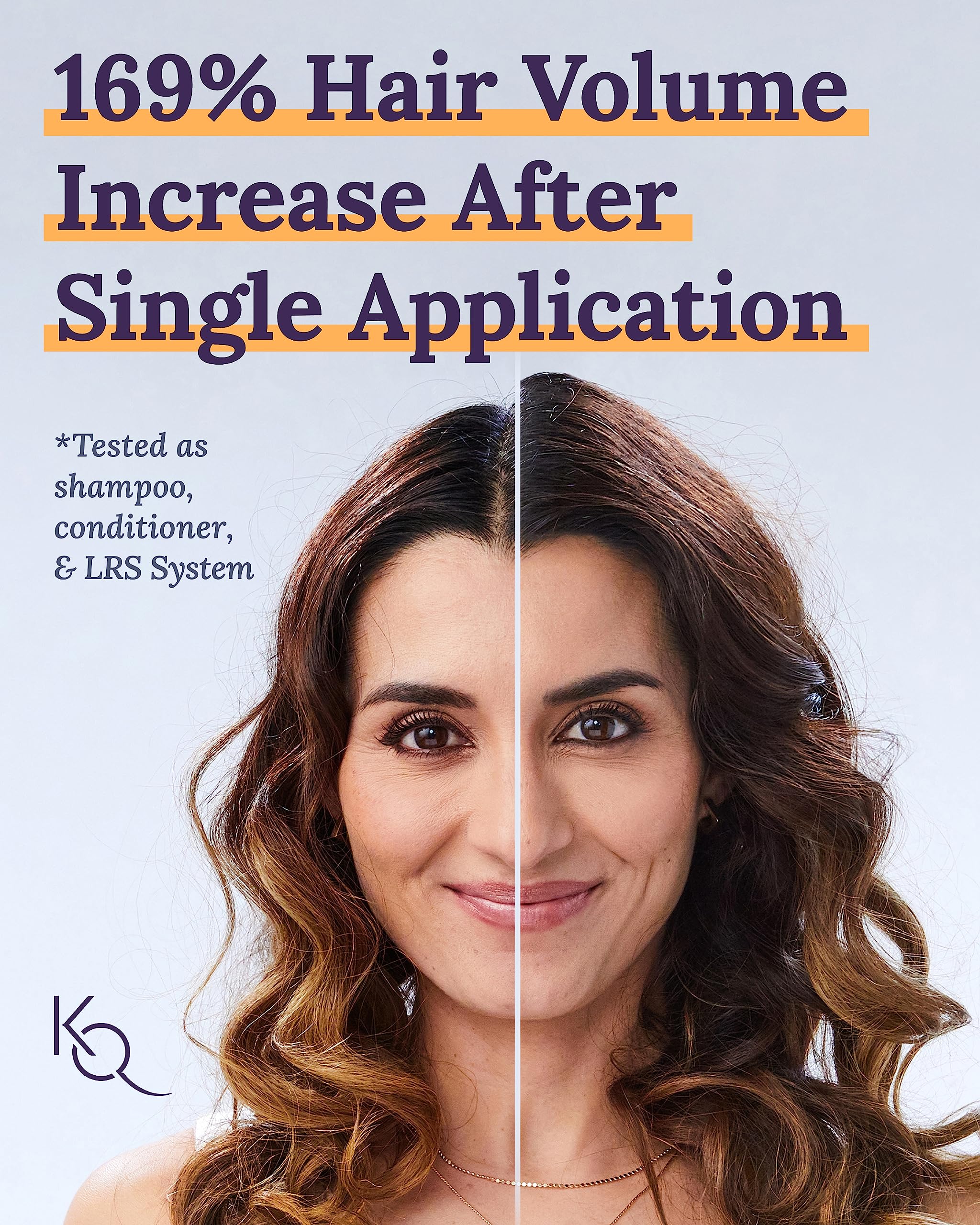 Keranique conditioner bottle provides lightweight detangling and lift for fine hair