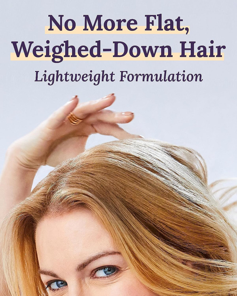 Keranique conditioner close-up reveals silky, manageable strands after use