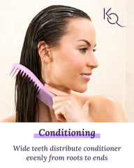 Keranique detangling comb all hair types suitable for thick, curly, straight, and textured hair.