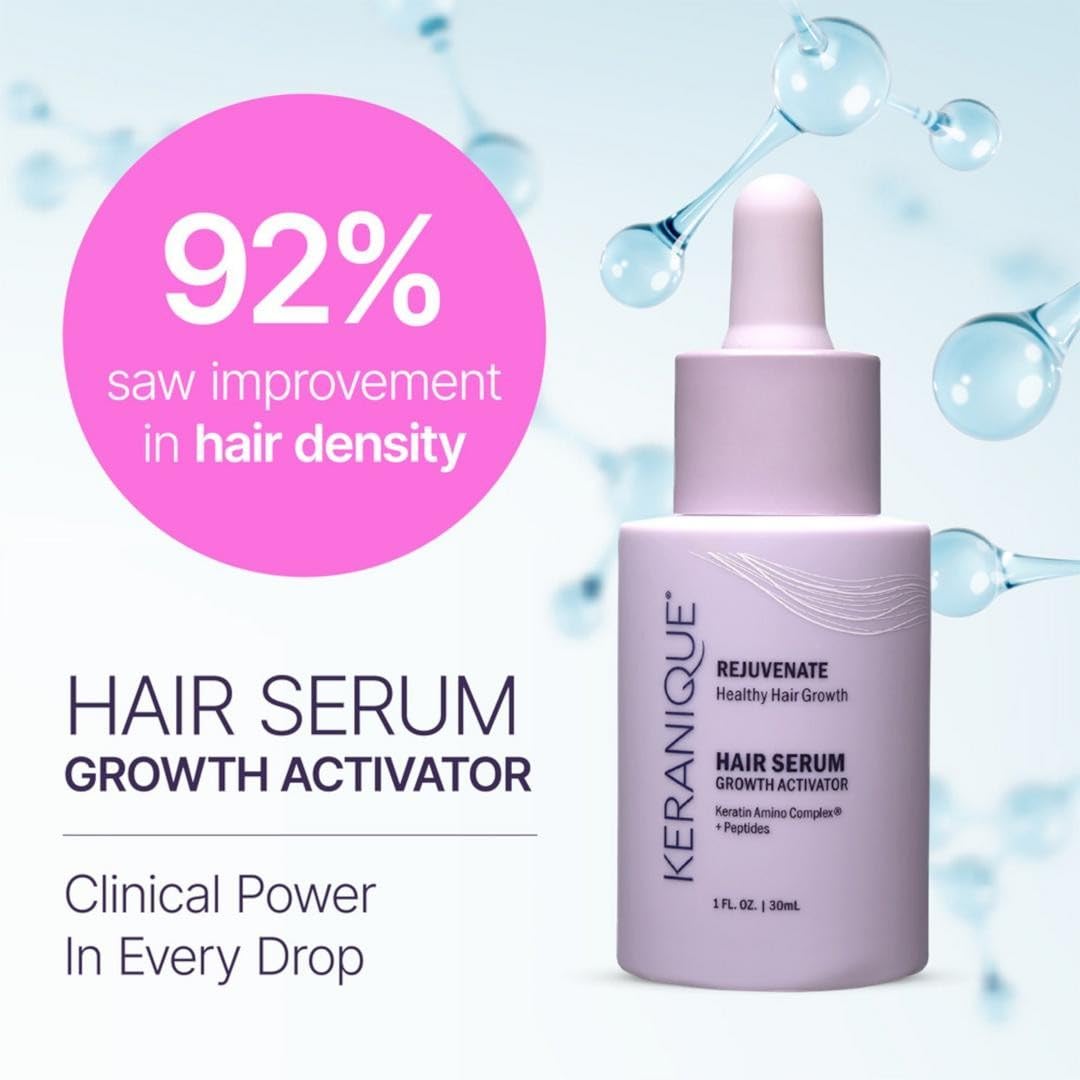 Keranique serum dispense top demonstrates easy absorption for targeted scalp nourishment.