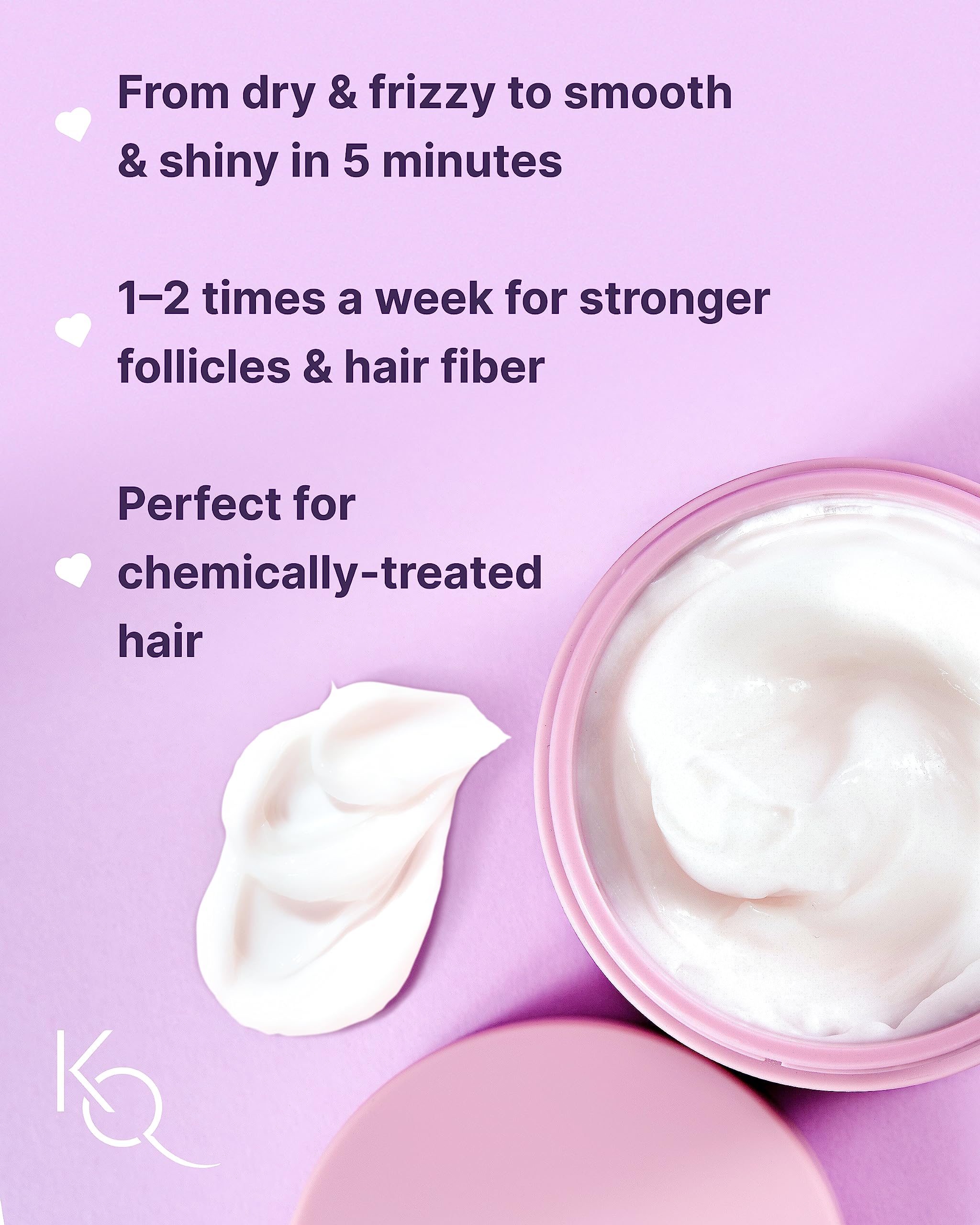 Keranique Hair Mask application routine shows nourishing treatment for smoother strands.