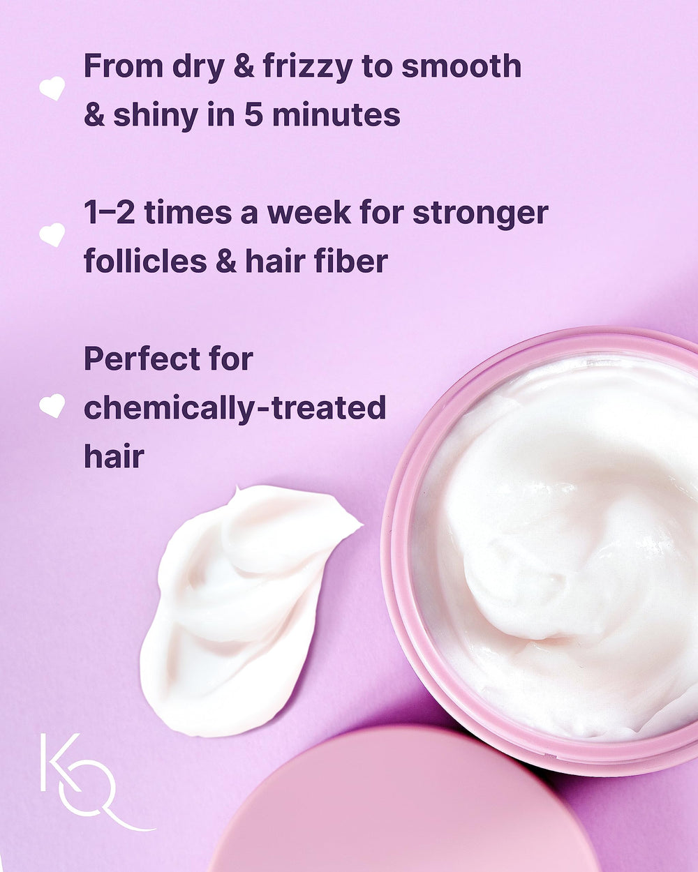 Keranique Hair Mask application routine shows nourishing treatment for smoother strands.