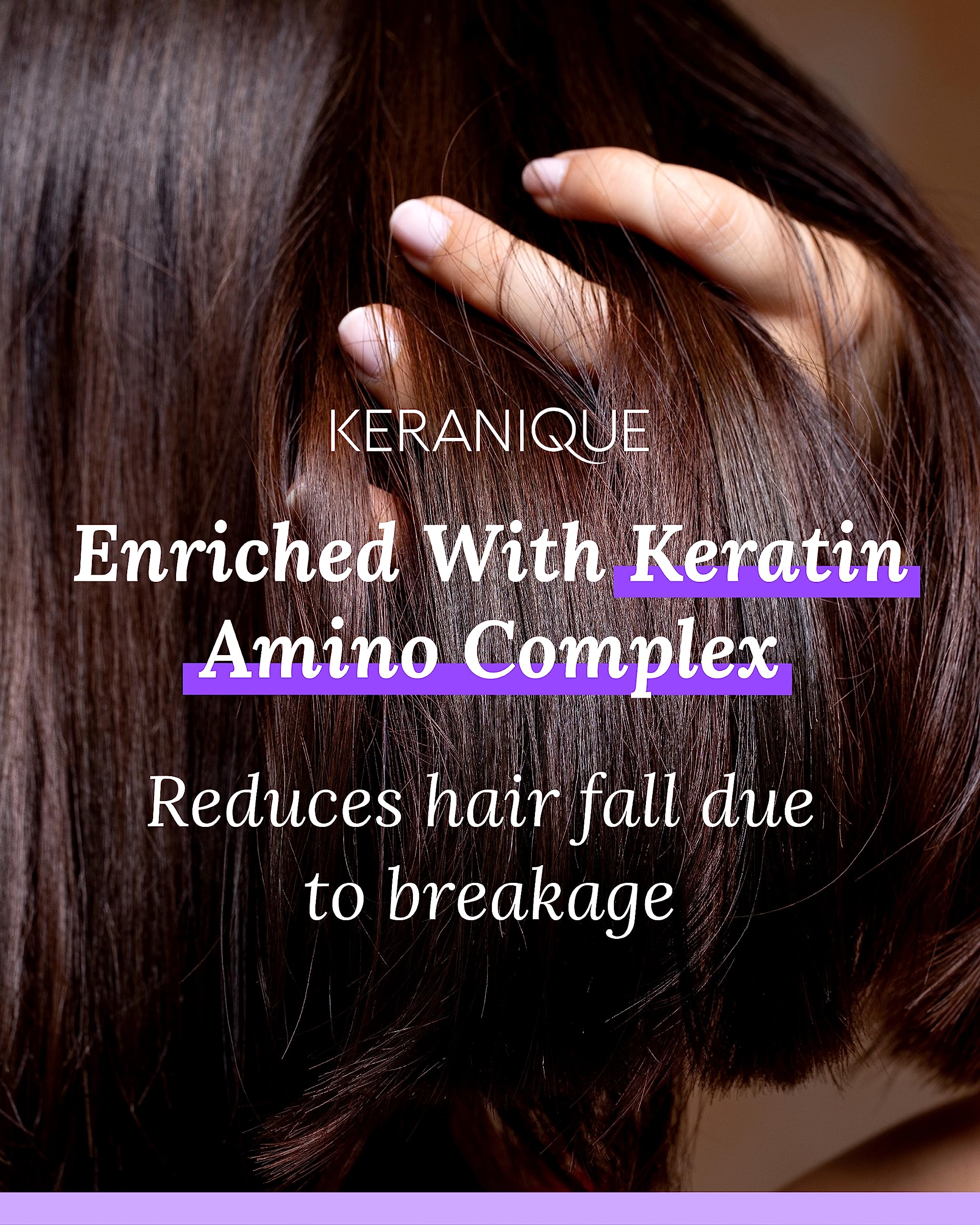 Keranique Hair Mask on scalp area showing nourishing foundation for stronger-looking hair