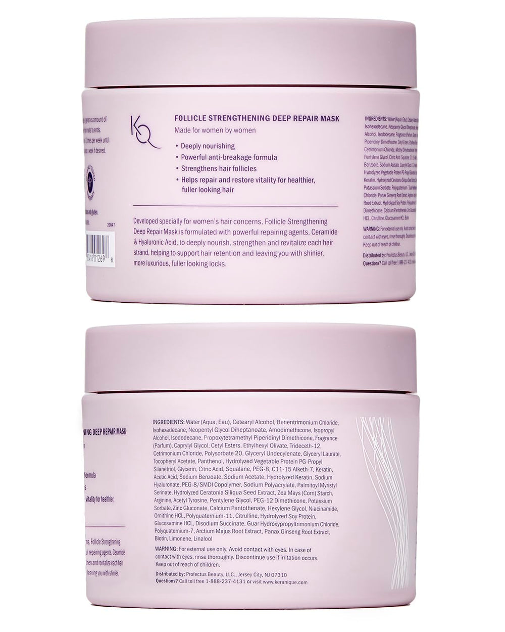 Keranique Hair Mask after-use silkiness reveal conveys smooth, touchable results.