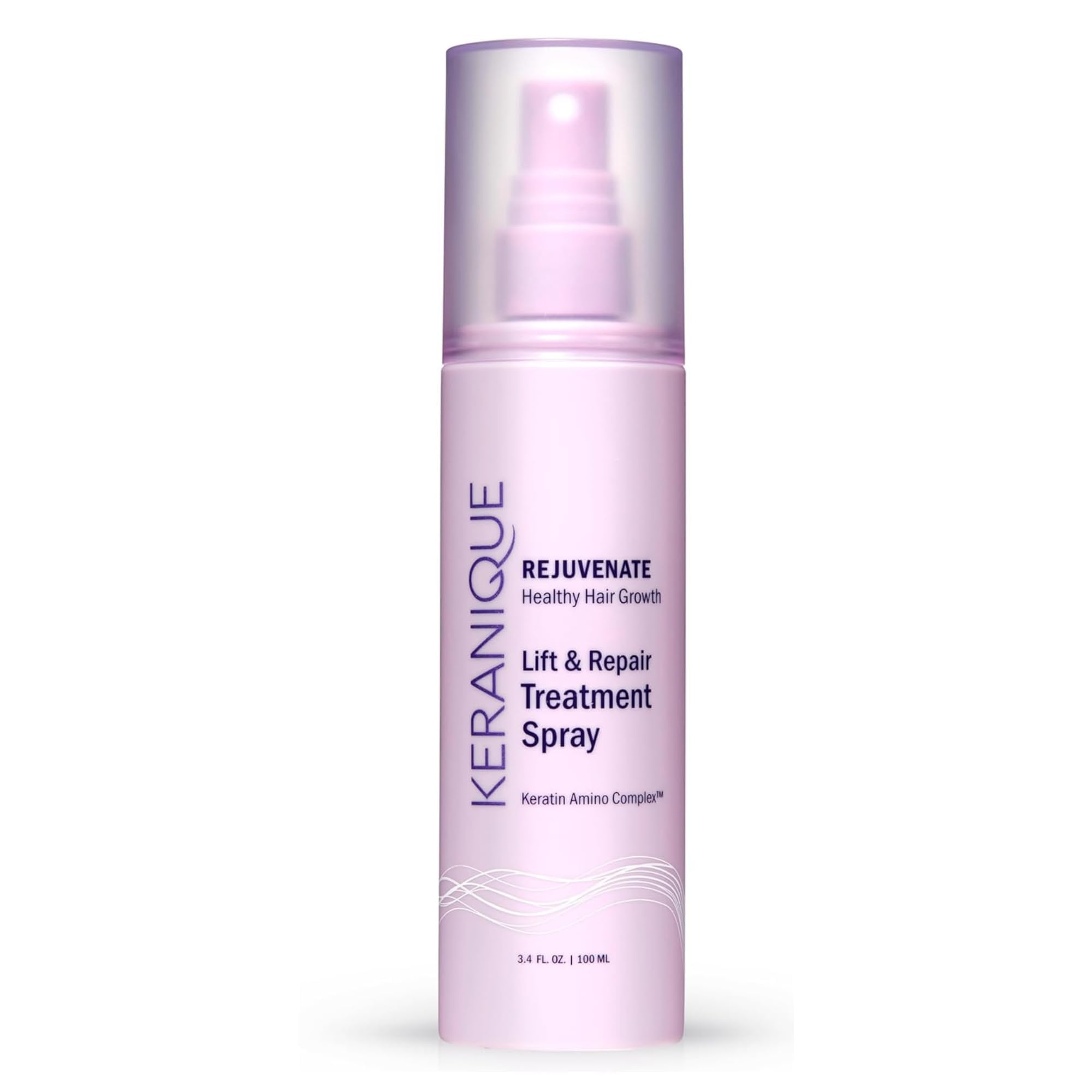 Keranique Hair Thickening Spray bottle ready for root lift and instant volume.