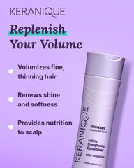 Thinning hair with Keranique conditioner showing subtle volumizing effect.