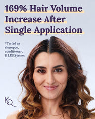 Keranique keratin amino complex graphic highlighting strengthening formula for thinning hair.