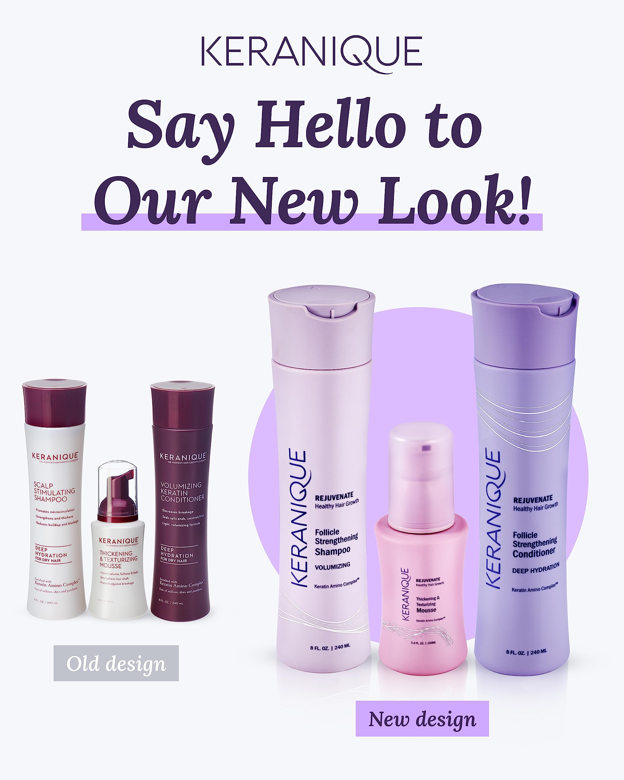 Keranique model with healthy-looking hair showcasing potential results.