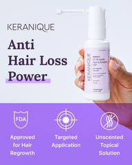 Keranique precision sprayer close-up for targeted scalp spray