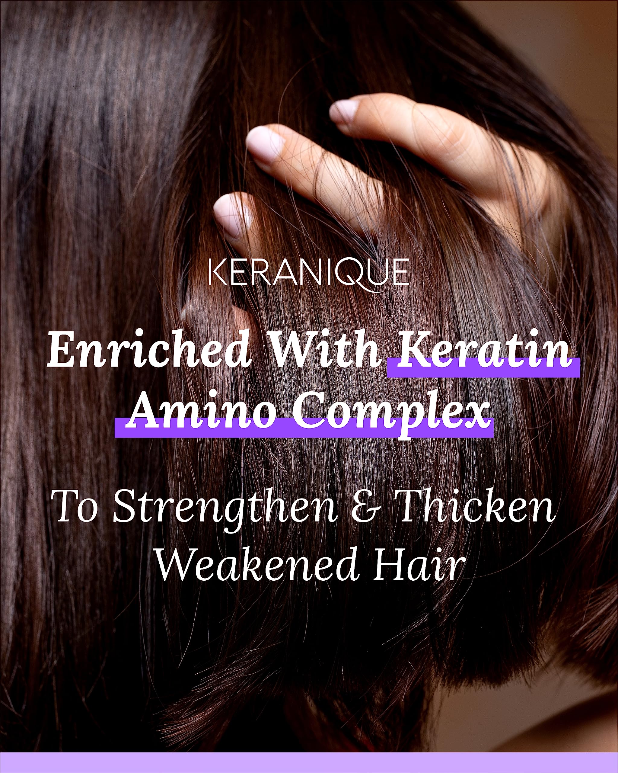 Keranique shampoo lather closeup emphasizing cleansing action for scalp.