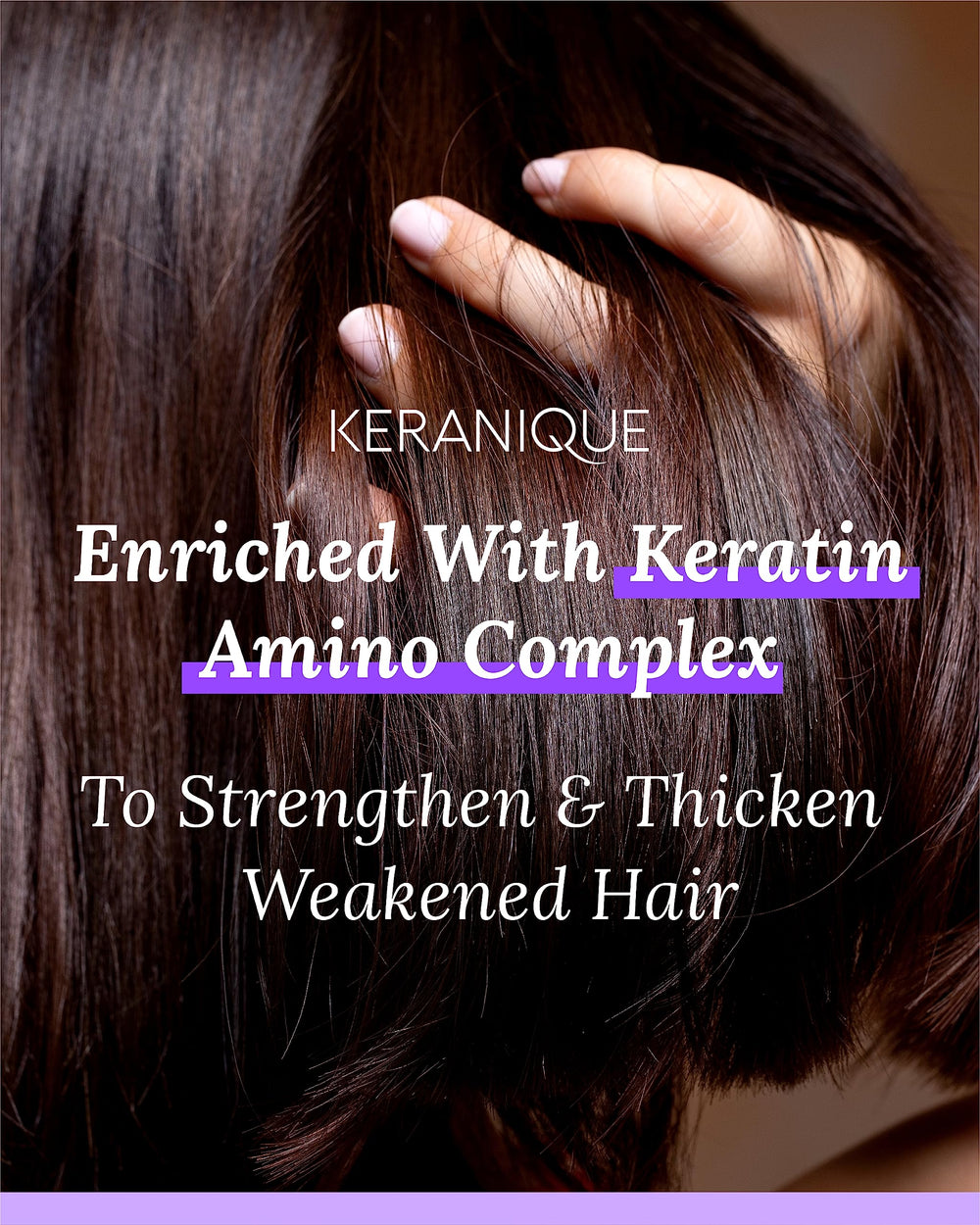 Keranique shampoo lather closeup emphasizing cleansing action for scalp.