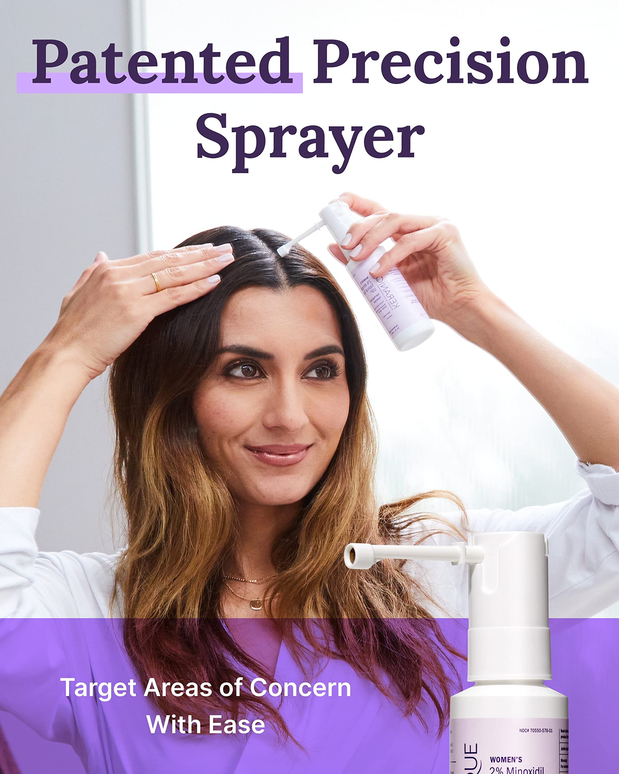 Keranique results show thicker, fuller hair appearance over time.