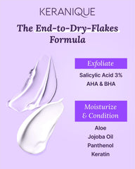 Closeup of thinning hair with Keranique product promoting fullness and body.