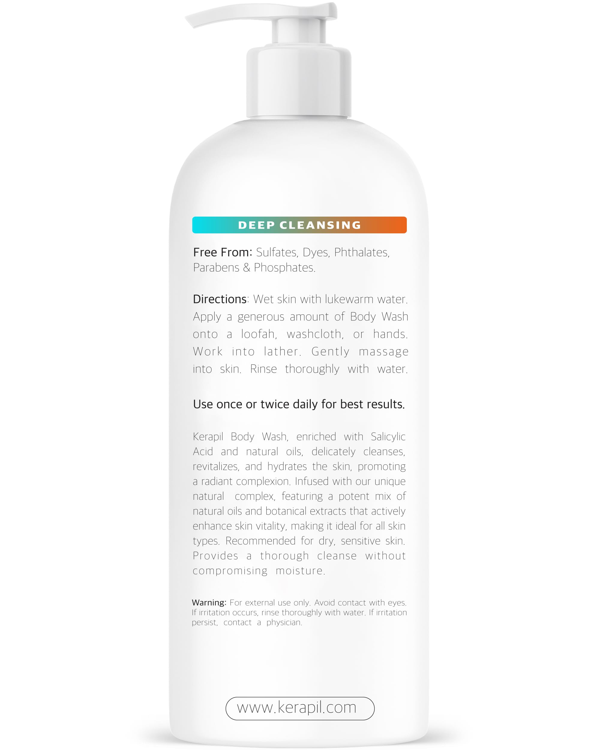 Cruelty-free logo and product bottle from KERAPIL for conscious skincare.