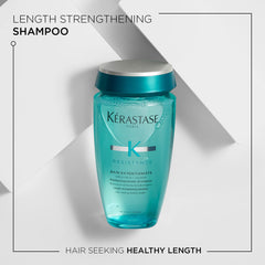 KÉRASTASE Bain Extentioniste foaming lather — scalp cleansing and length-supporting action.