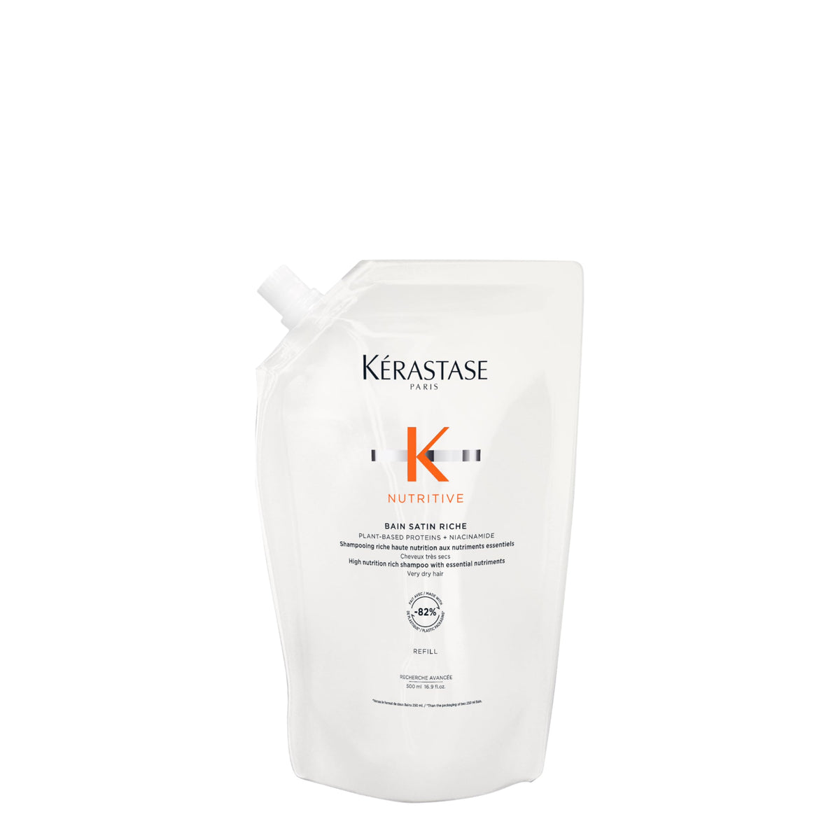 KÉRASTASE front packaging refill pouch showing brand and product benefits