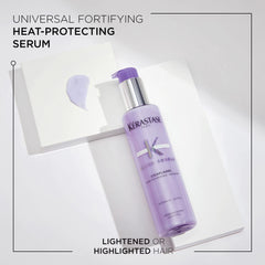 Close-up of Cicaplasme dispenser highlighting smooth, non-greasy application on blonde hair.
