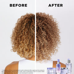 KÉRASTASE Blond Absolu bottle with glossy hair close-up highlighting shine.