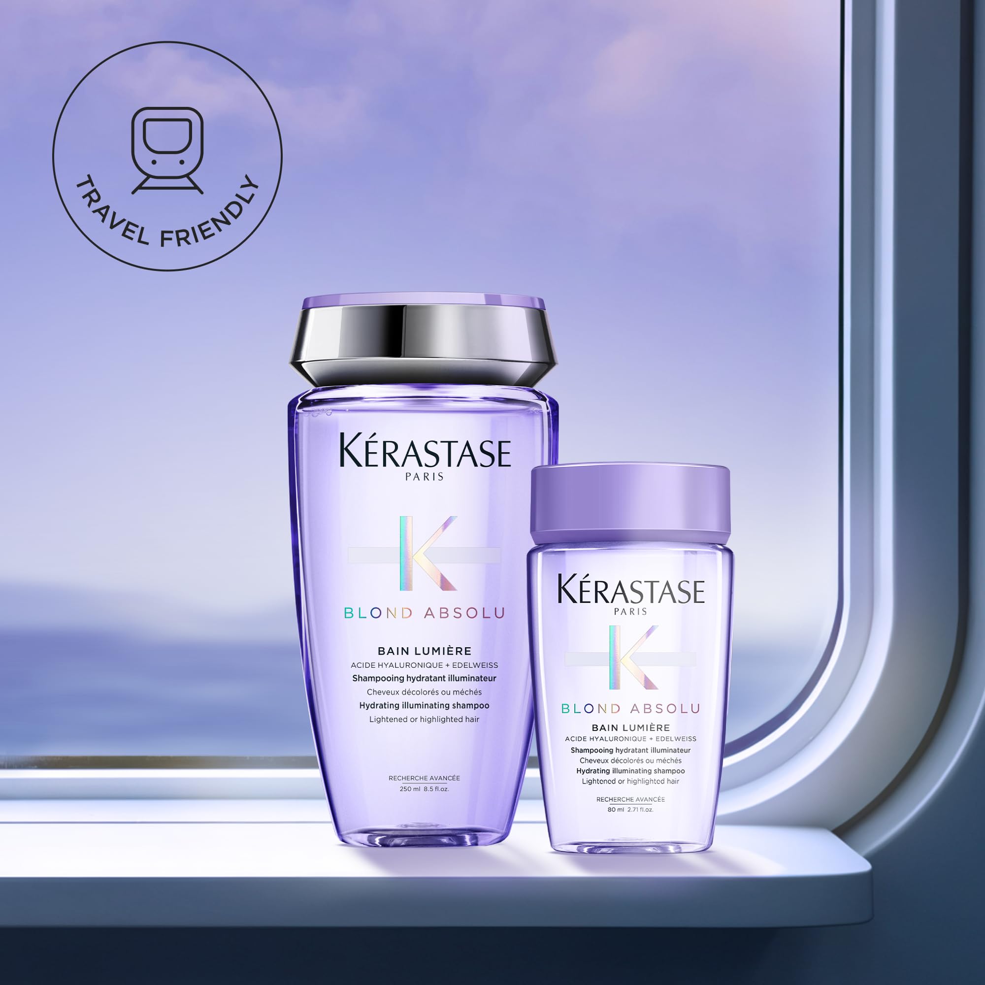Travel-size packaging of Kerastase Blond Absolu Lumière shampoo