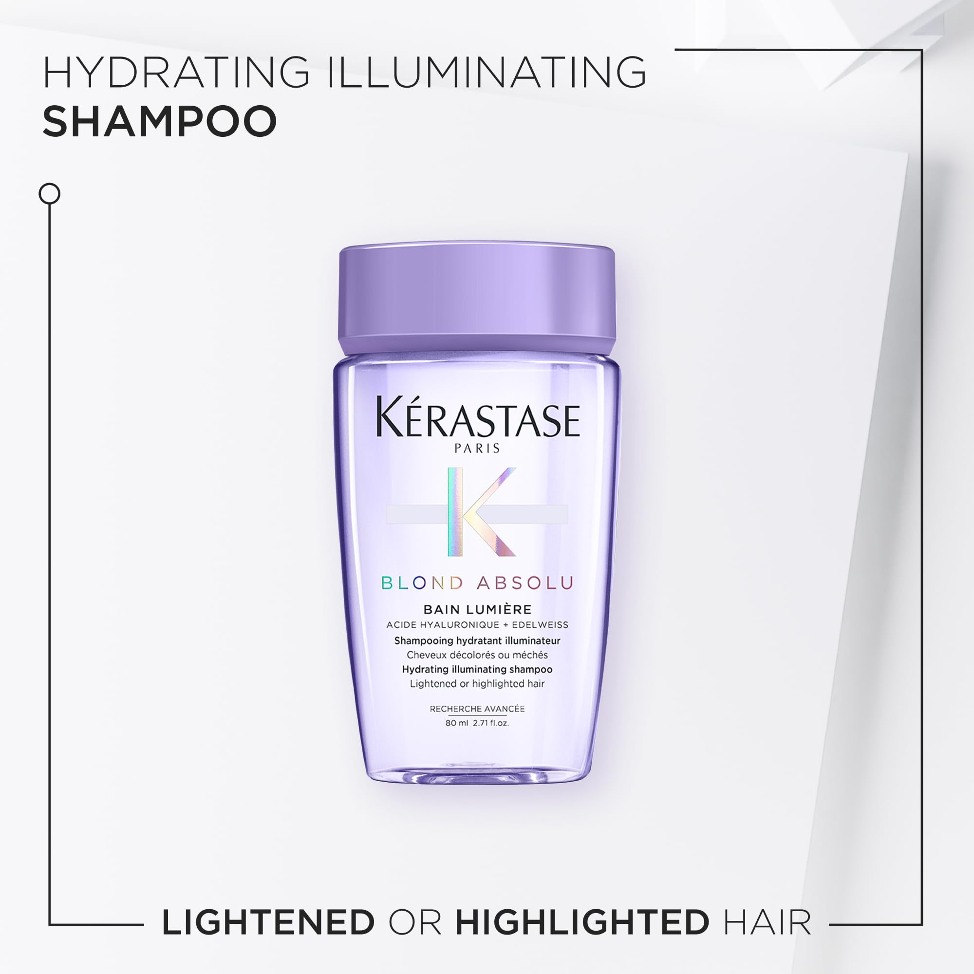 Close-up of Kerastase Blond Absolu Lumière pump demonstrating easy squeeze