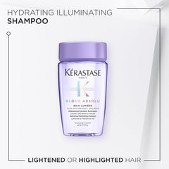 Close-up of Kerastase Blond Absolu Lumière pump demonstrating easy squeeze