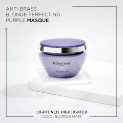 Kérastase Blond Absolu purple-mask-application shows even color deposition during routine